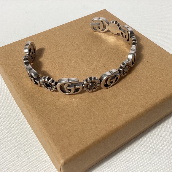 Gucci GG Silver Bangle Bracelet - Picture 1 of 7